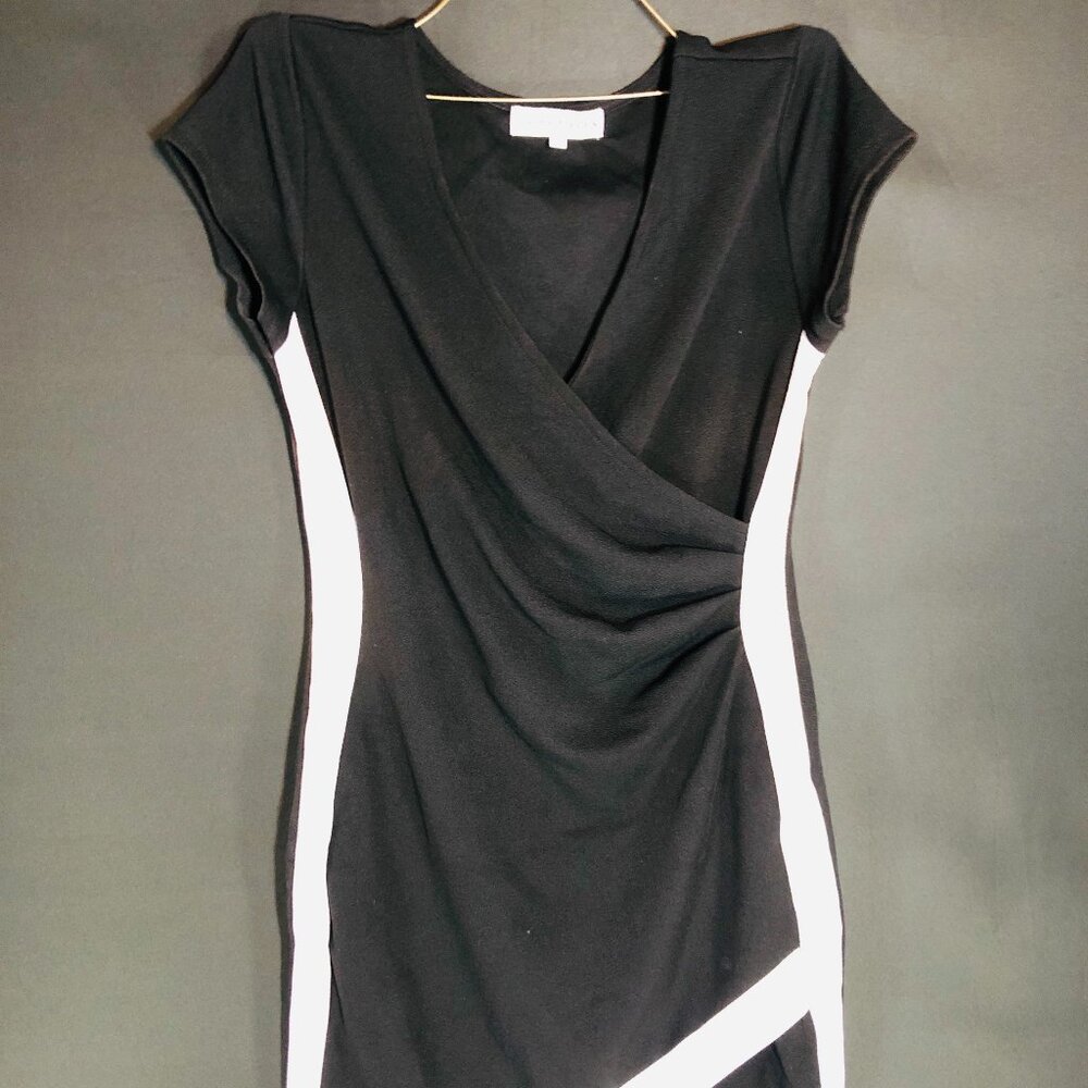 Almost Famous Black & White Wrap-Style Dress